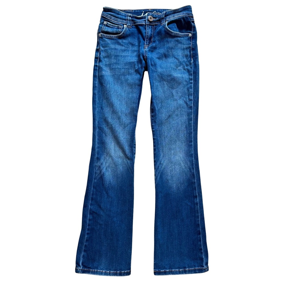 INC Y2K Low Rise Bootcut Flare Jeans Women 0 Washed Rock Retro Cowgirl Western